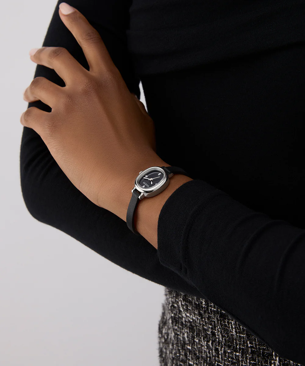 GUESS Ladies Black Silver Tone Analog Watch - Image 5