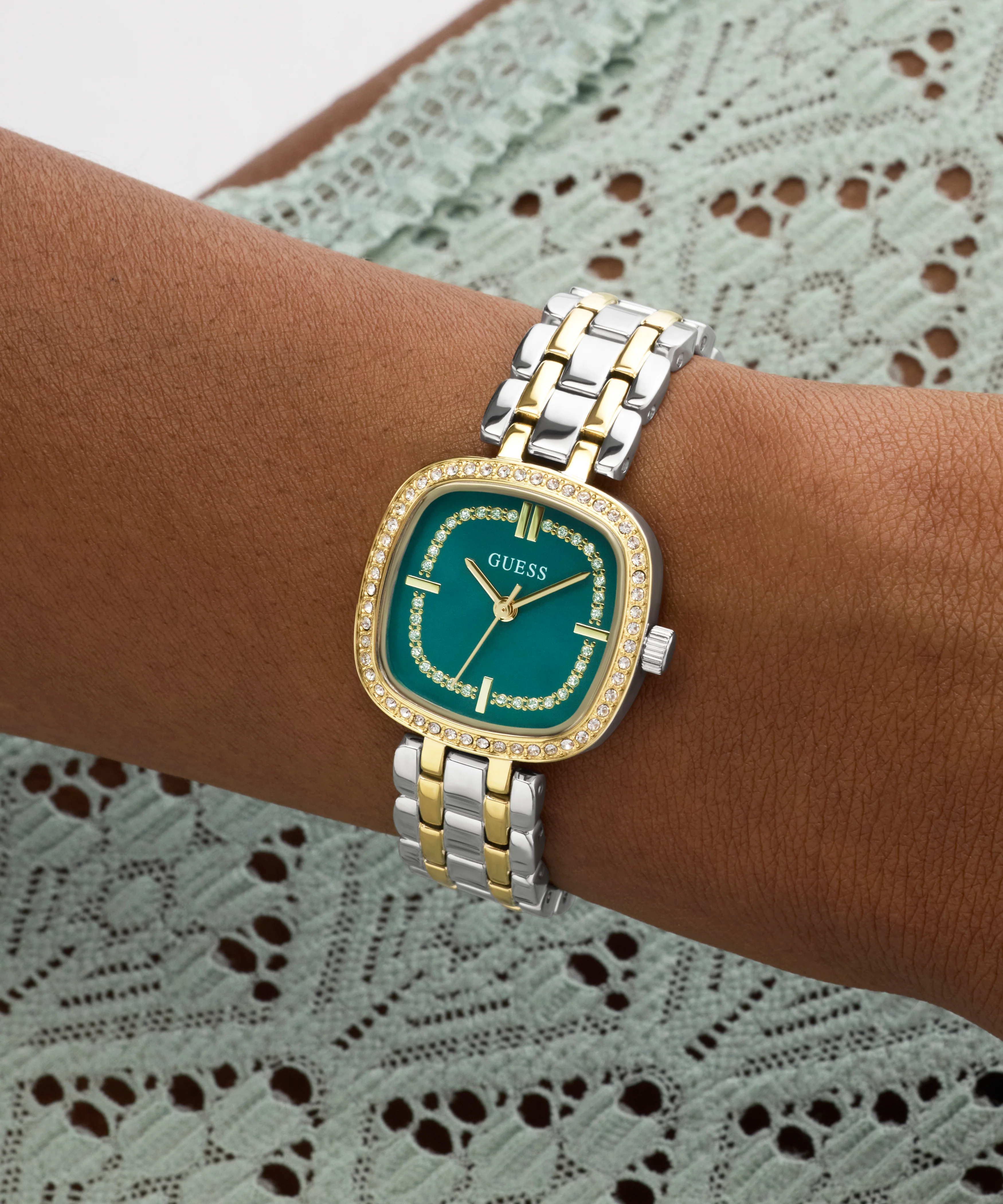 GUESS Ladies Hazel 2-Tone Analog Watch - Image 5