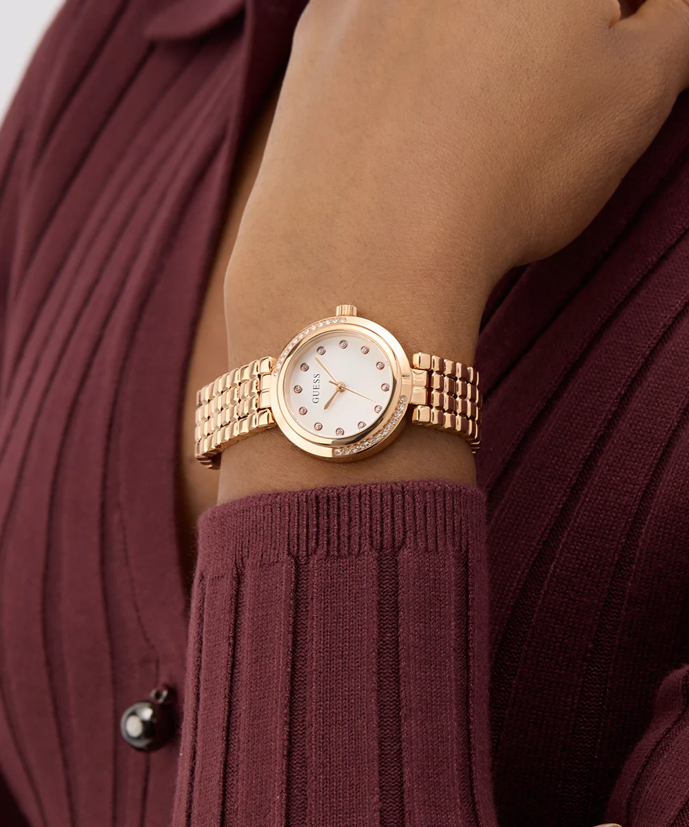 GUESS Ladies Rose Gold Tone Analog Watch - Image 6