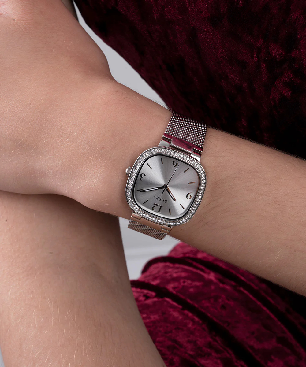 GUESS Ladies Silver Tone Analog Watch - Image 5