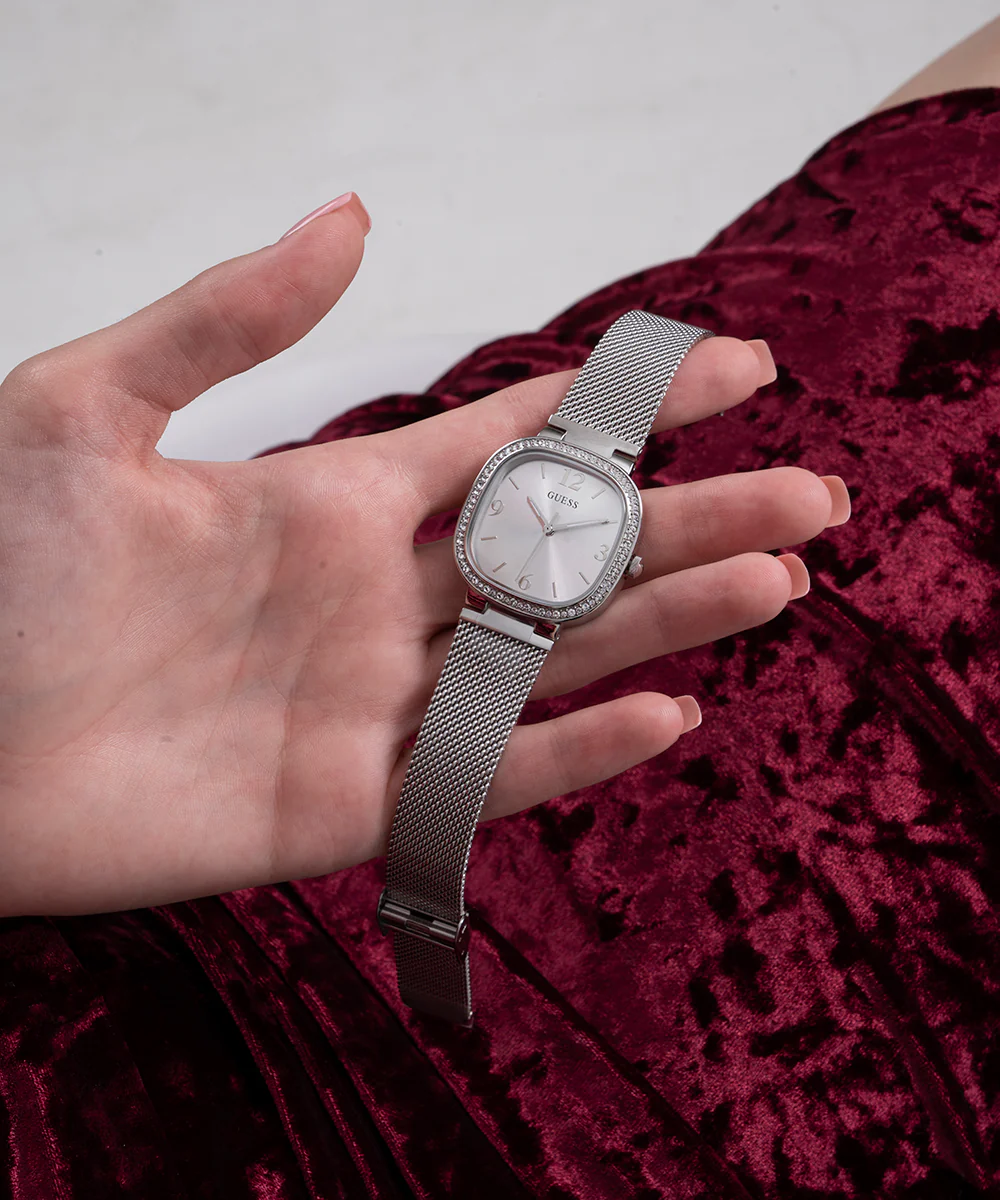 GUESS Ladies Silver Tone Analog Watch - Image 6