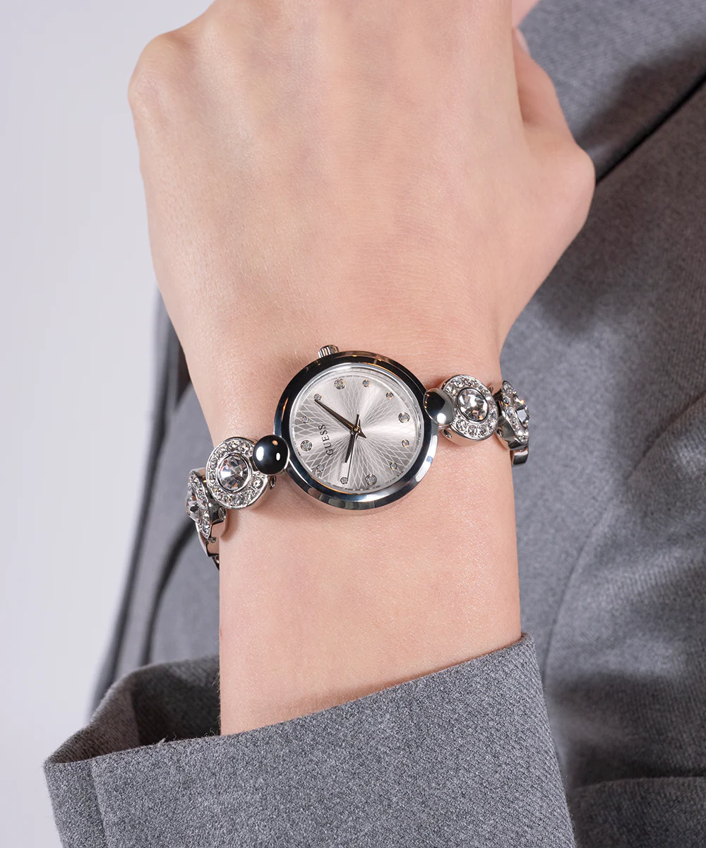 GUESS Ladies Silver Tone Analog Watch - Image 4