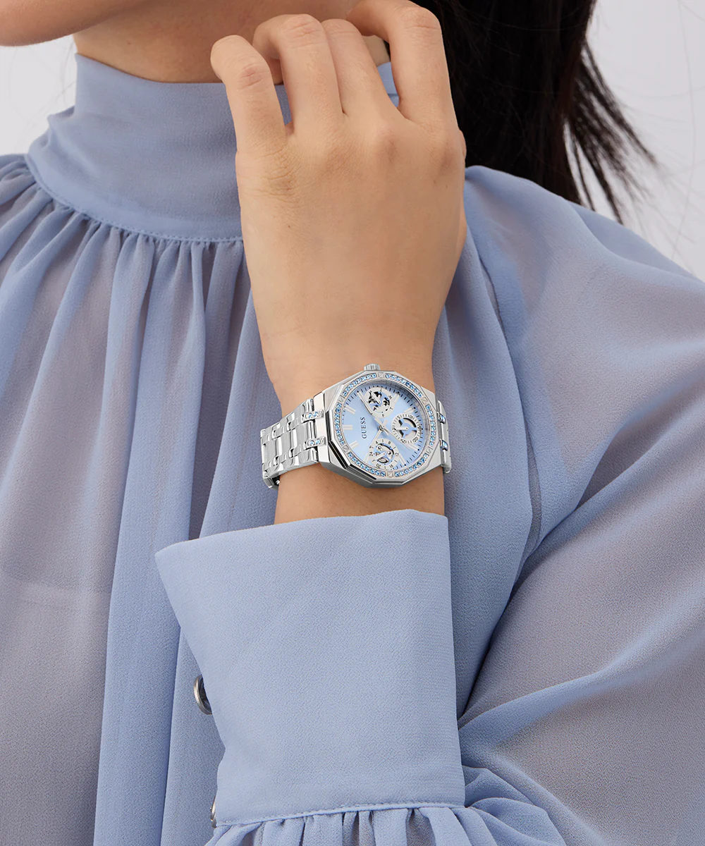 GUESS Ladies Silver Tone Multi-function Watch with Swarovski ReCreated™ crystals - Image 3