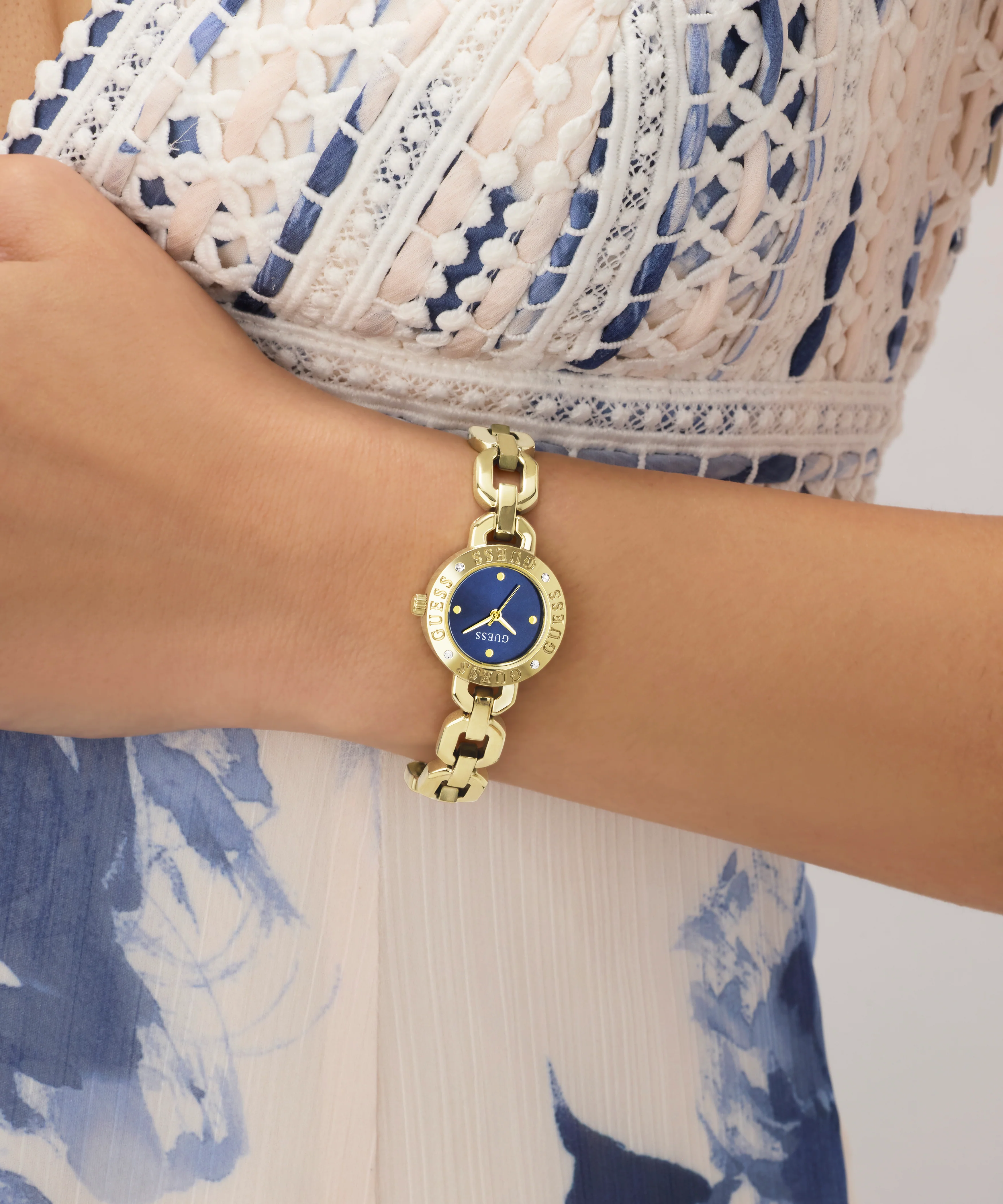 GUESS Ladies Siren Gold Tone Analog Watch - Image 5