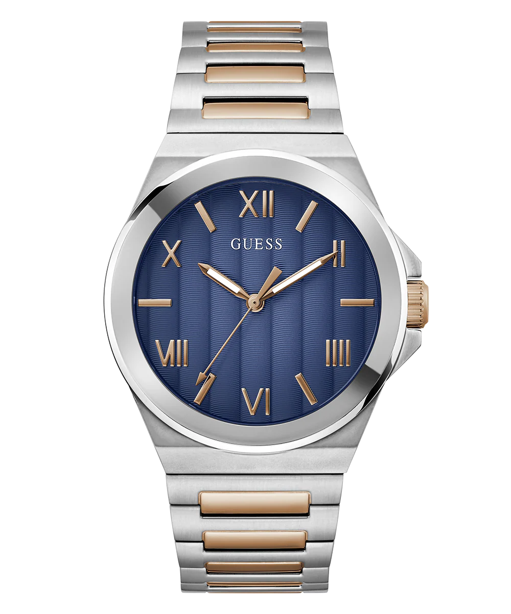 GUESS Mens 2-Tone Silver Tone Analog Watch - Image 4