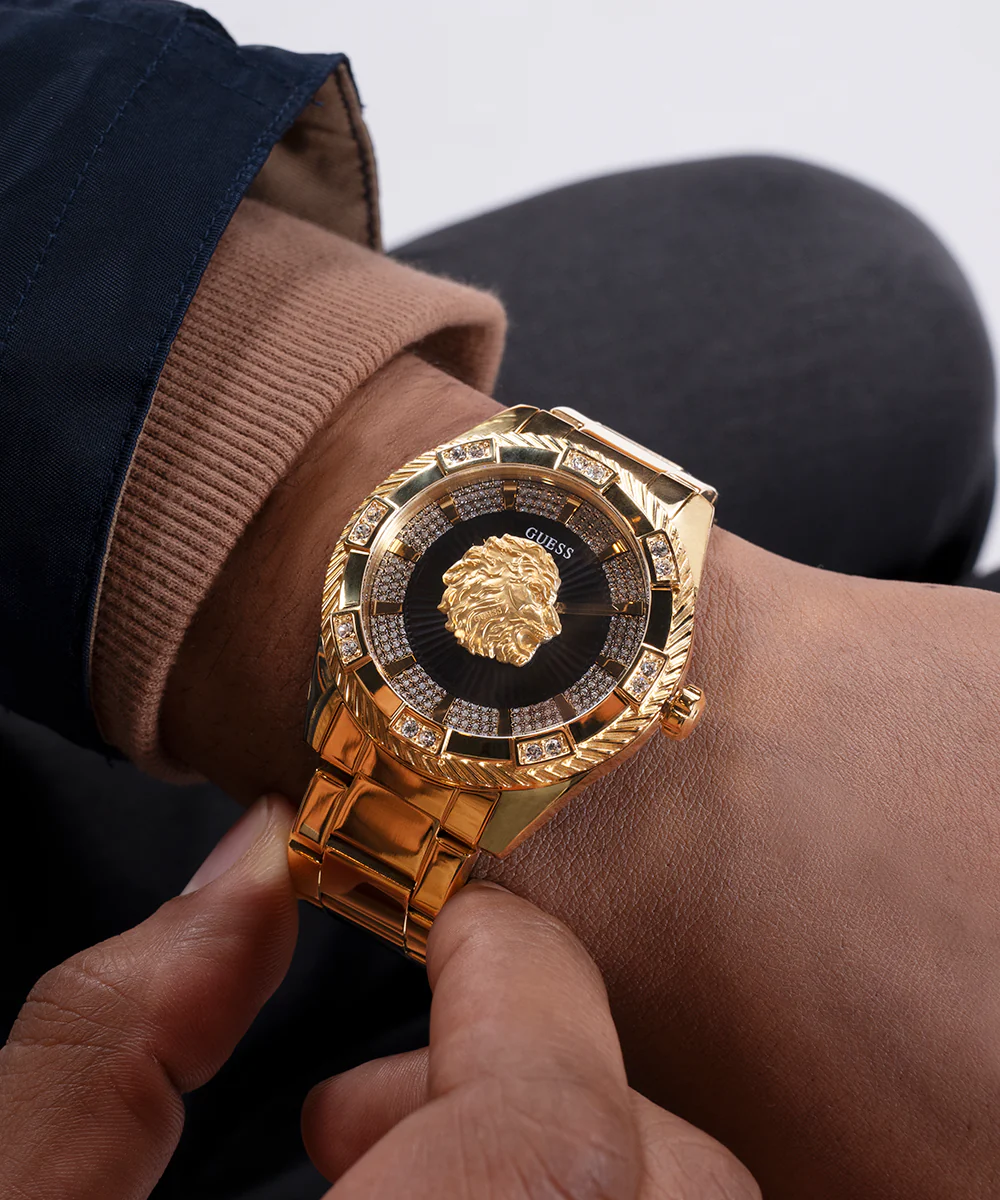 GUESS Mens Gold Tone Analog Watch - Image 6