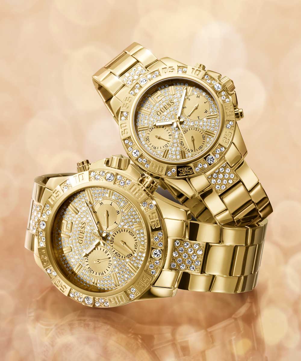 GUESS Mens Gold Tone Multi-function Watch - Image 5