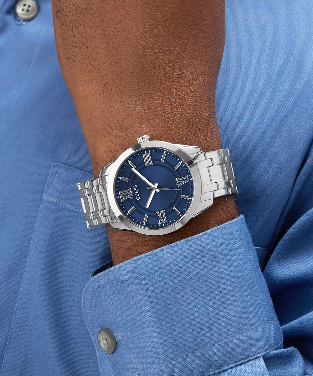 GUESS Mens Silver Tone Analog Watch Gift Set - Image 3