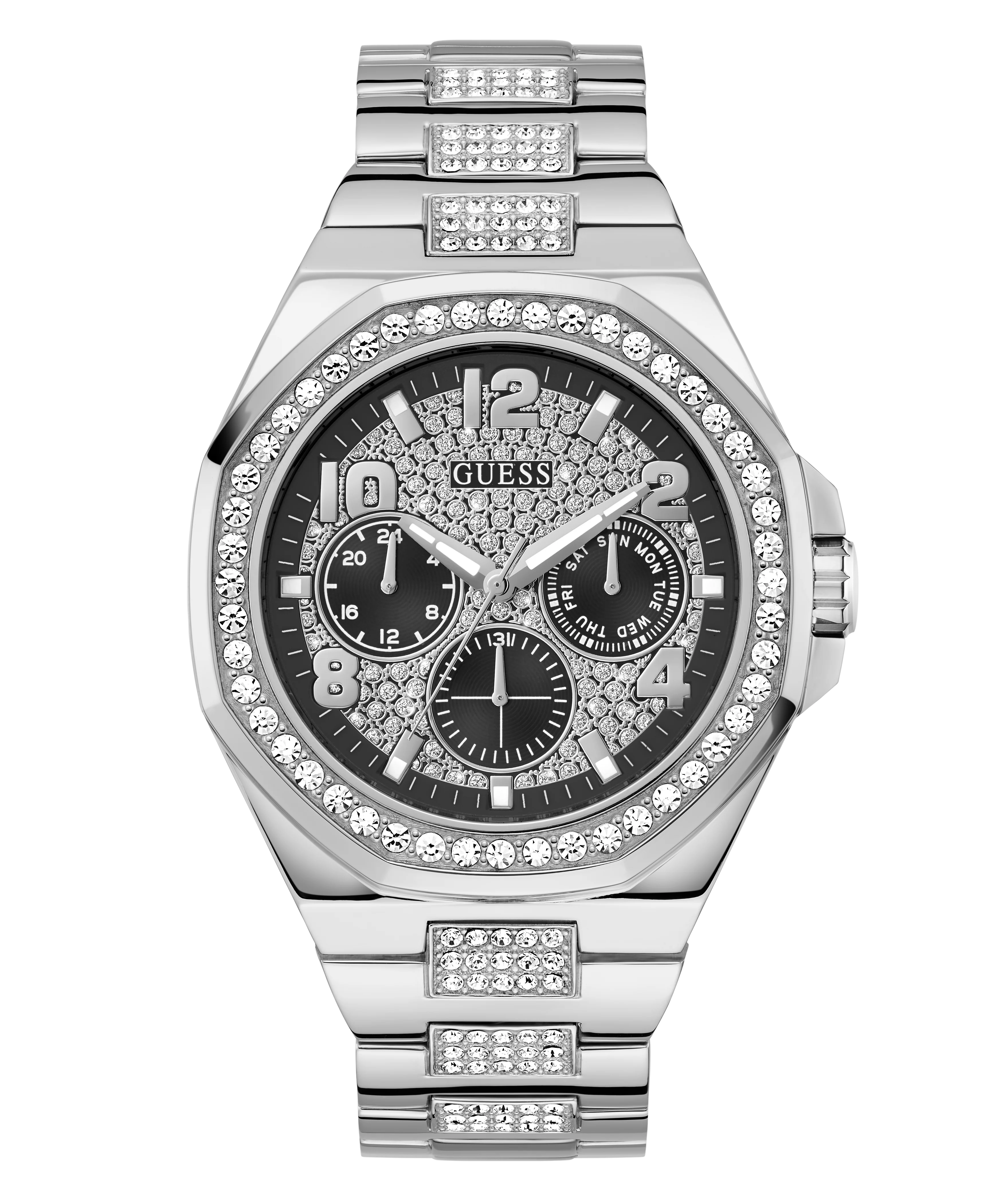 GUESS Mens Silver Tone Multi-function Watch - Image 4